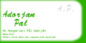 adorjan pal business card