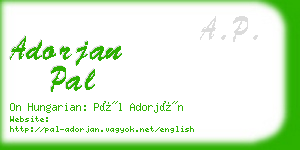 adorjan pal business card